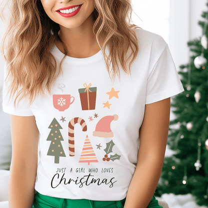 Just A Girl Who Loves Christmas DTF Transfer - Nashville Design House