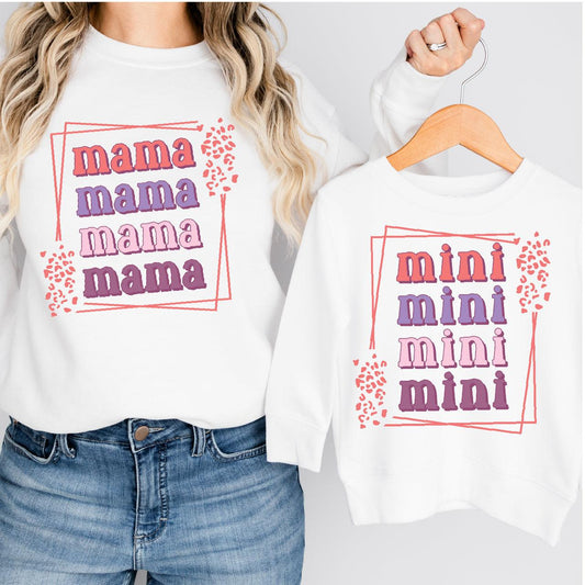 Leopard Mama + Mini DTF Valentine Transfer for T-shirts - Nashville Design House