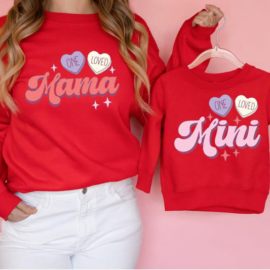 One Loved Mama + Mini DTF Valentine Transfer for T-shirts - Nashville Design House