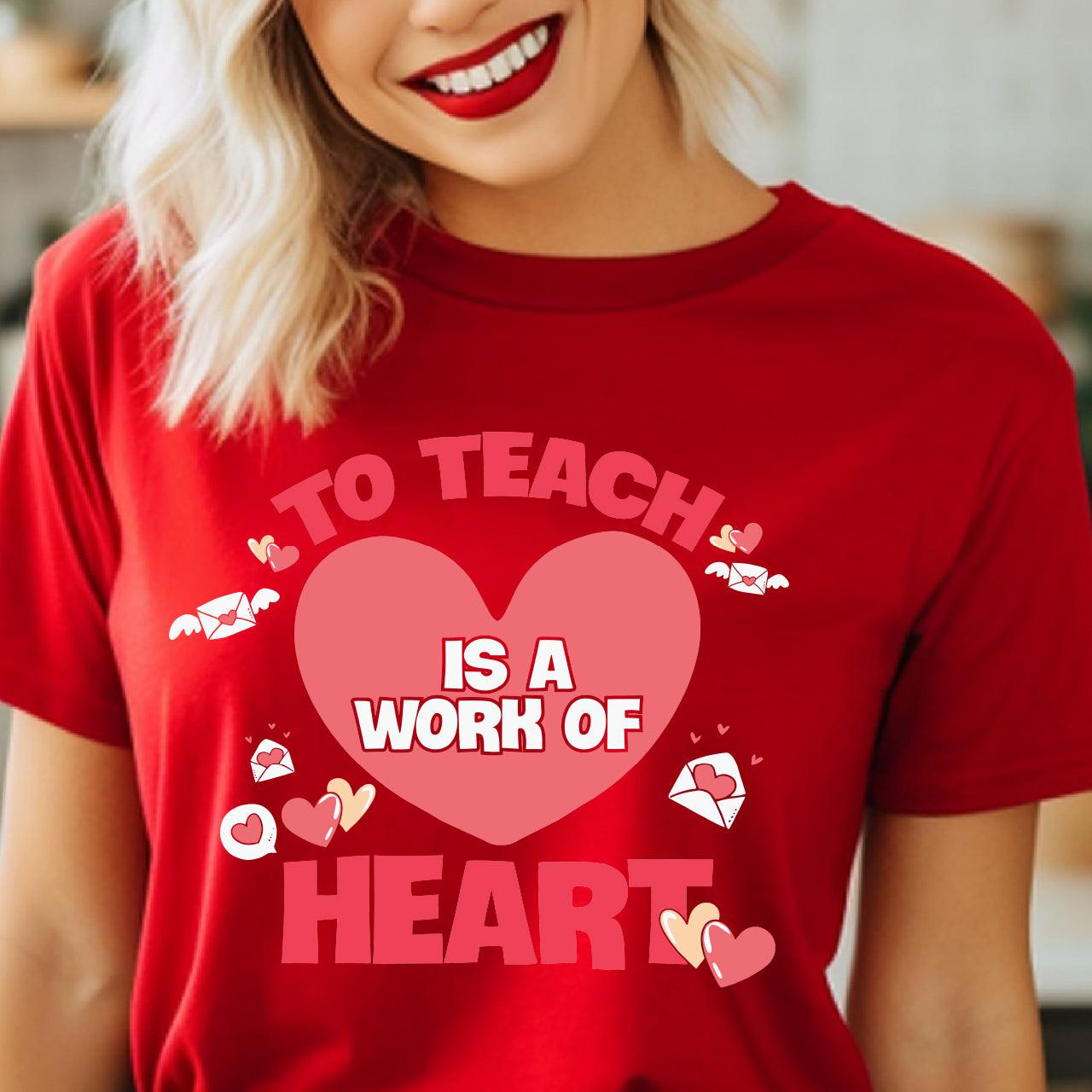 To Teach Is A Work Of Heart DTF Transfer Print, T-Shirt Transfer - Nashville Design House