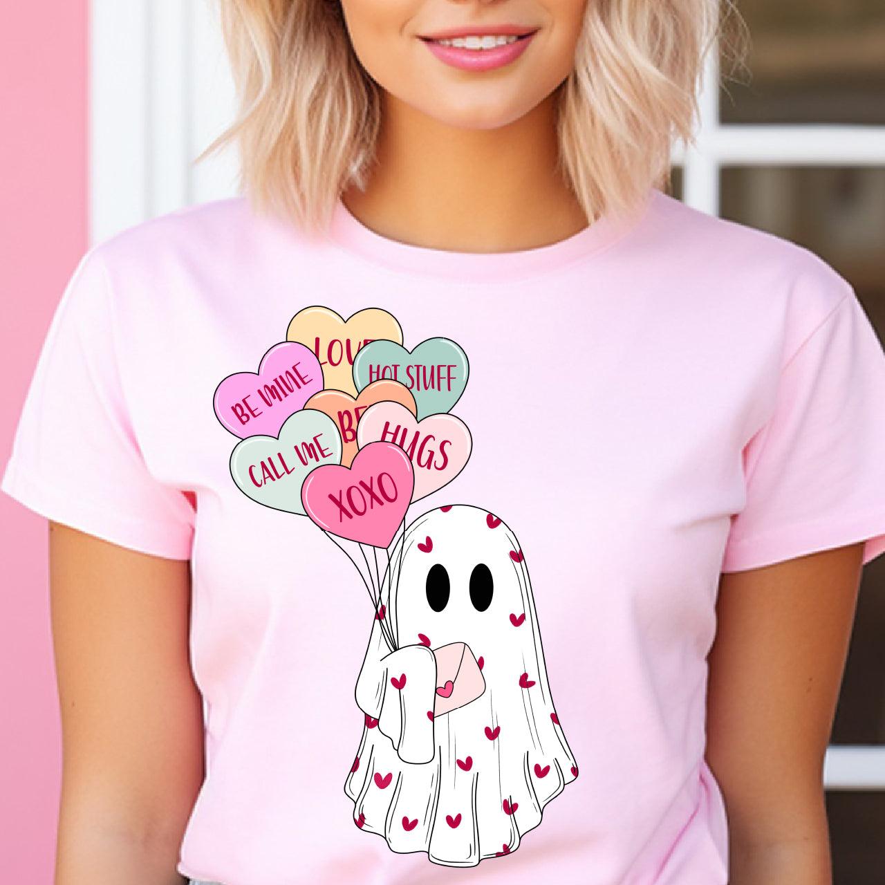 Valentine Ghost Candy Hearts DTF Transfer Print, T-Shirt Transfer - Nashville Design House