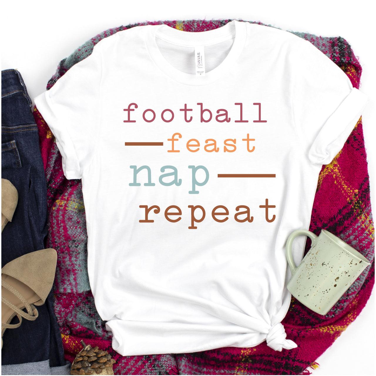 Football Feast Nap Repeat DTF Transfer - Nashville Design House